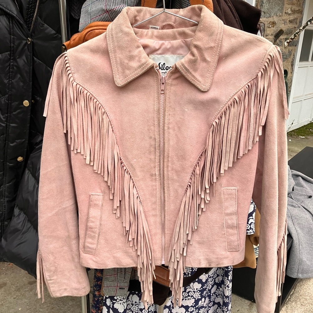 Vintage Wilson Pink Fringe Leather Jacket